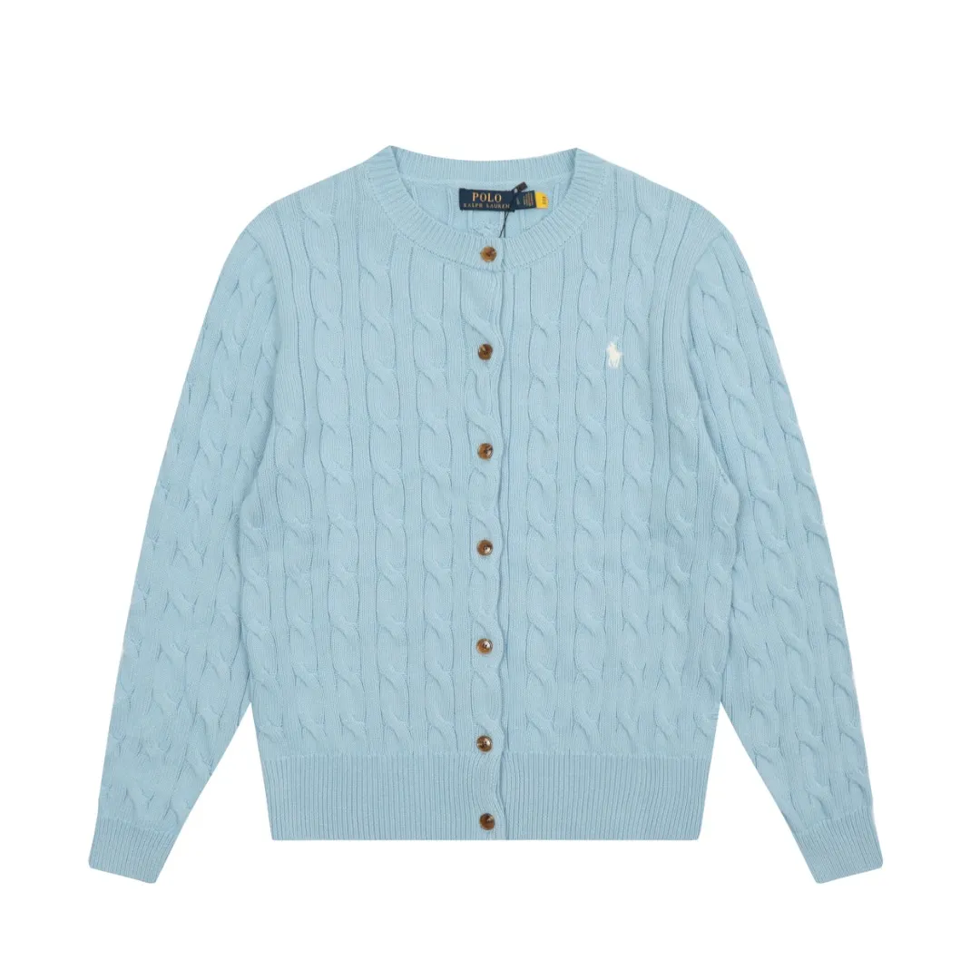 P230 Top quality" Style number: DS006# (not off the shelves all year round) [Ralph Lauren round neck solid color pony embroidery logo twist knitted cardigan] ✅Ralph Lauren Ralph Lauren classic basic versatile knitted cardigan jacket for all seasons ✅Main supplier platform live broadcast Wholesale entity Replacement if out of stock Not off the shelf ✅ZP quality 1:1 version Scan the code to enter the GF website Counter quality ✅Detailed quality The only one in Guangzhou Imported quality cotton yarn Focus on high-end, cost-effective, and good quality. Needless to say, the version is restored to the original version. The maximum size can be worn up to 160 pounds. Loose, comfortable and stress-free. ✅The upper body is simple and easy to match. A must-have for goddess ootd. Good-looking clothes are never picky. Must-have items in goddess wardrobe. Size: S- Navy blue white label Navy blue red label